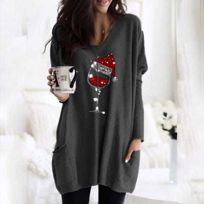 Vin og julemandshue Casual kvinde Pullover