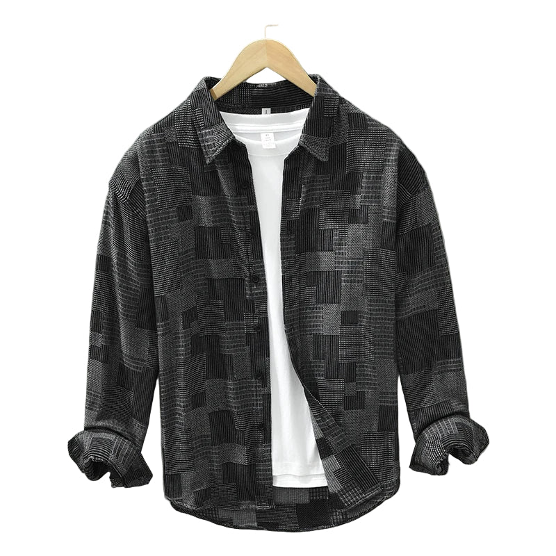 Herre Skjorter Patchwork Design Åndbart Bomuld