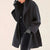 Vinterfrakke Dame Trench Stil Blødt Varmt Stof 4