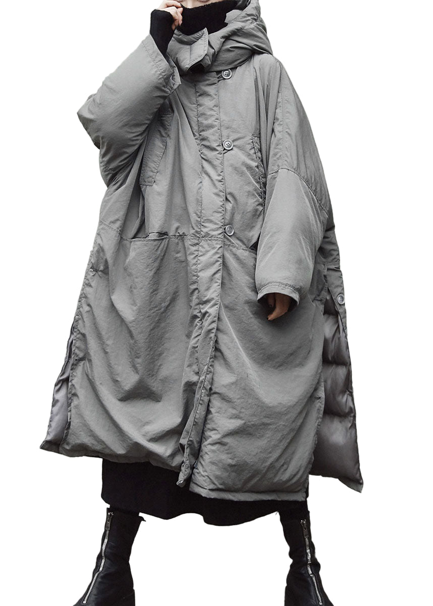 Vinterfrakke Dame med Hætte og Lommer - Vintage Stil til Koldt Vejr 0