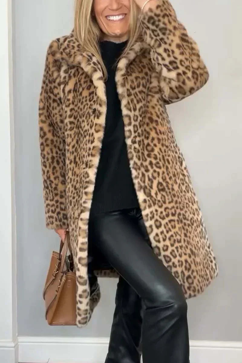 Vinterjakke Dame Leopardprint Moderne Design 2