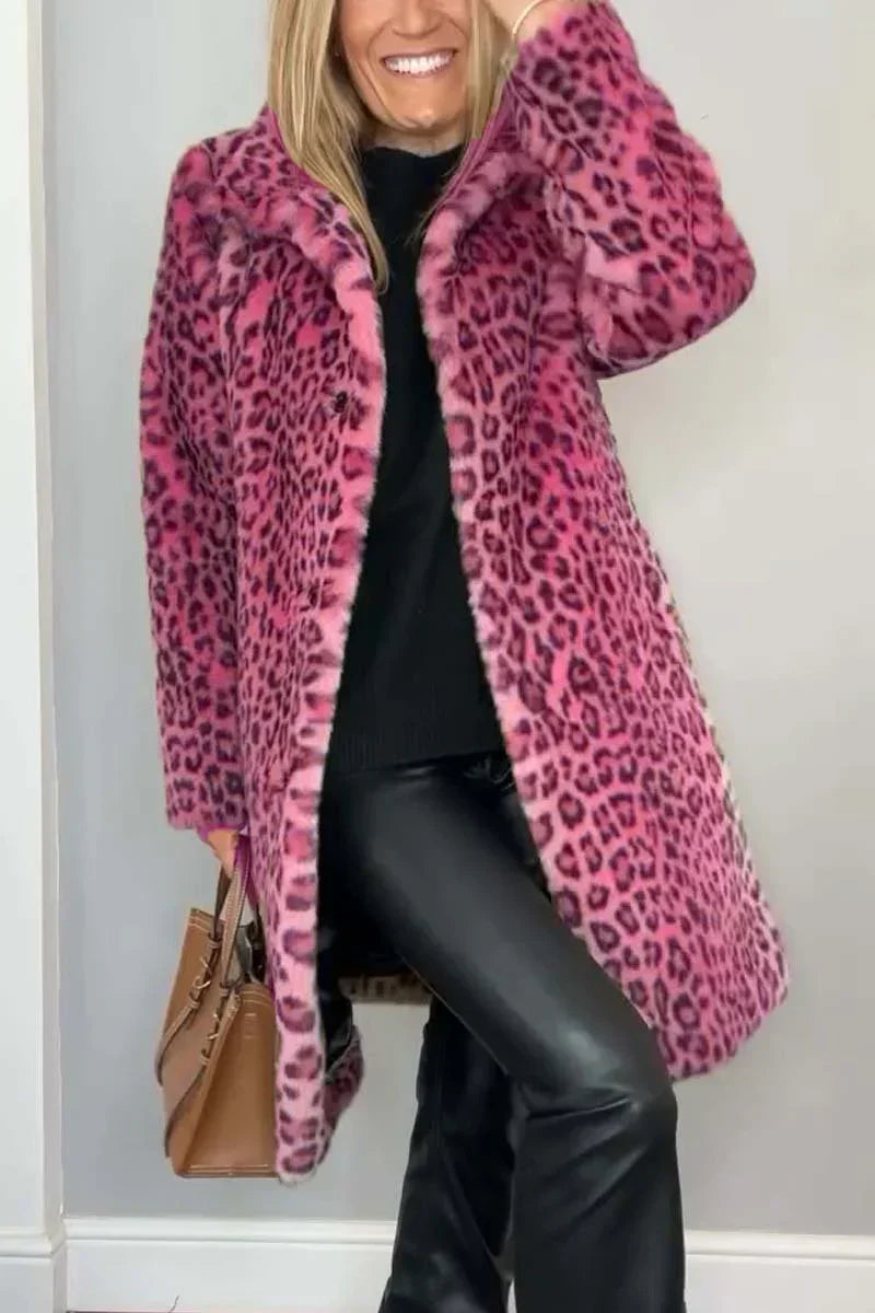 Vinterjakke Dame Leopardprint Moderne Design 3