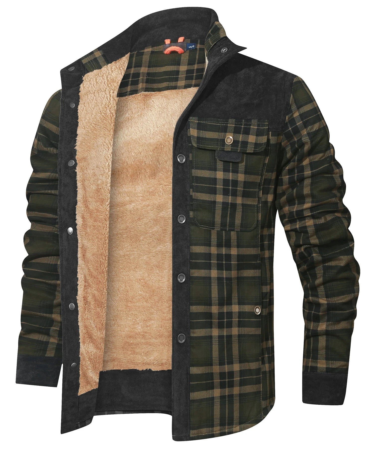 Vinterjakke Herre Plaid Sherpa Foderet Flannel 9