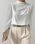 Kvinders Bluse Elegant Rund Hals Let Stof-4
