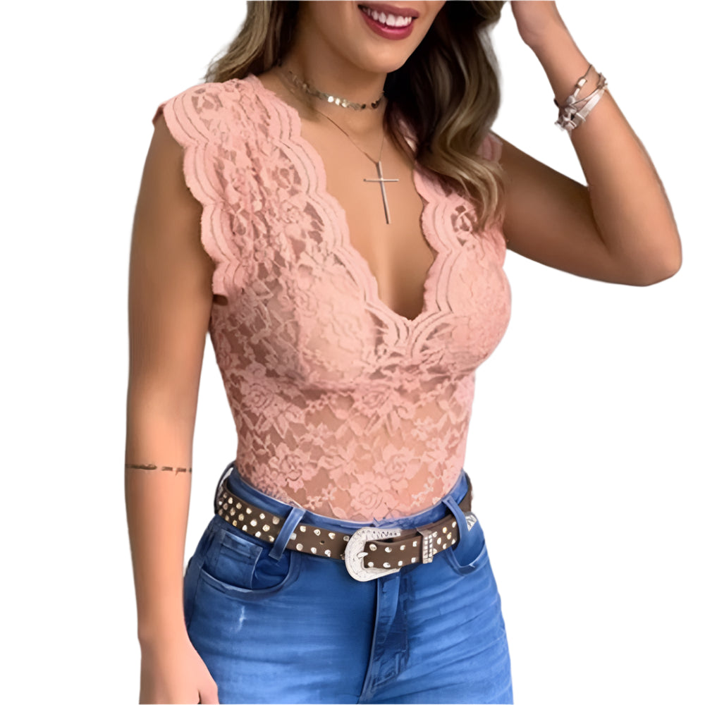 Kvinders Ærmeløs Top Slank Pasform 100% Bomuld 1