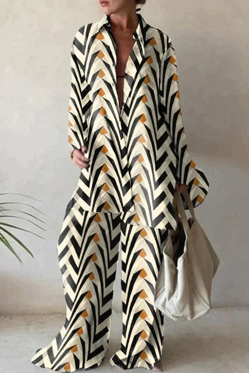 Variant image for Kvinders Sommer Sæt Linned Bukser og Skjorte Let og Åndbar-20