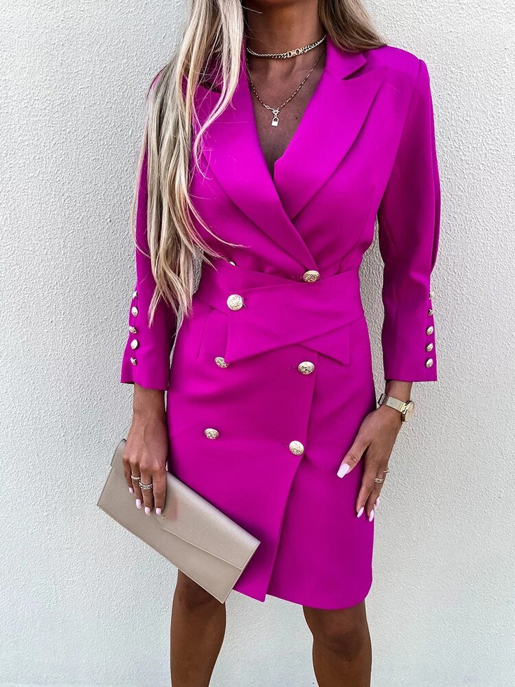 Kvinders Blazerkjole Elegant Professionel Stil Viskose