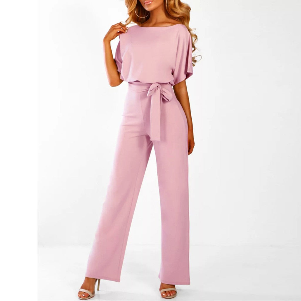 Variant image for Dame Jumpsuit Elegant Flatterende Polyester med Lace-Up Talje-29
