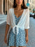 Skjortebluse Dame Åben Front Let Vævning-4