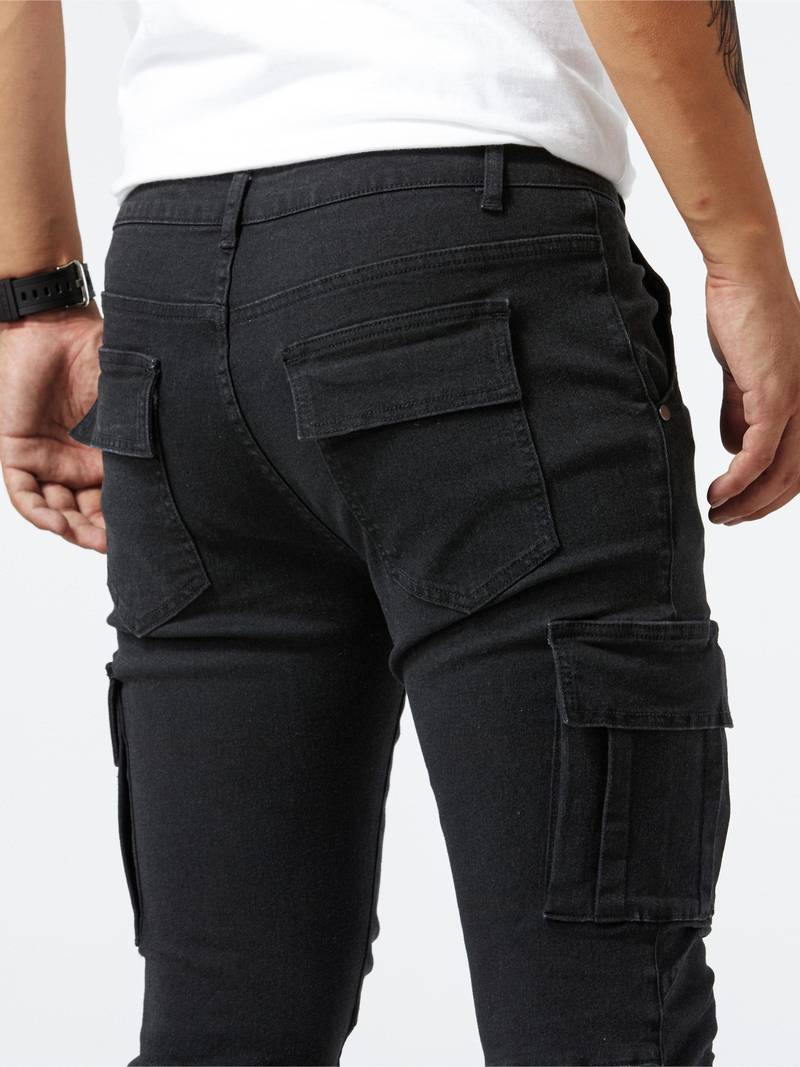 Herre Cargo Bukser Slim Fit 100% Bomuld Moderne Stil-5
