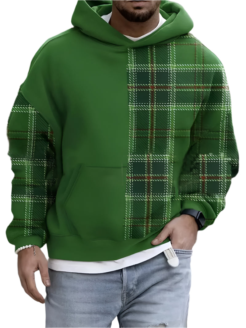 Variant image for Hoodies Mænd Rudemønster 100% Bomuld Casual Komfortabel-1
