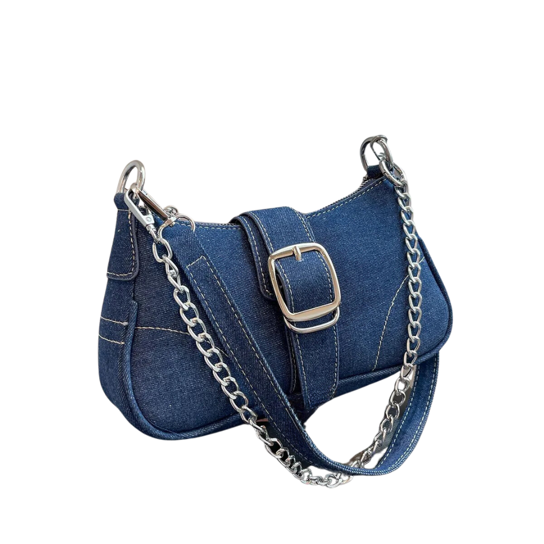 Denim crossbody-taske til kvinder