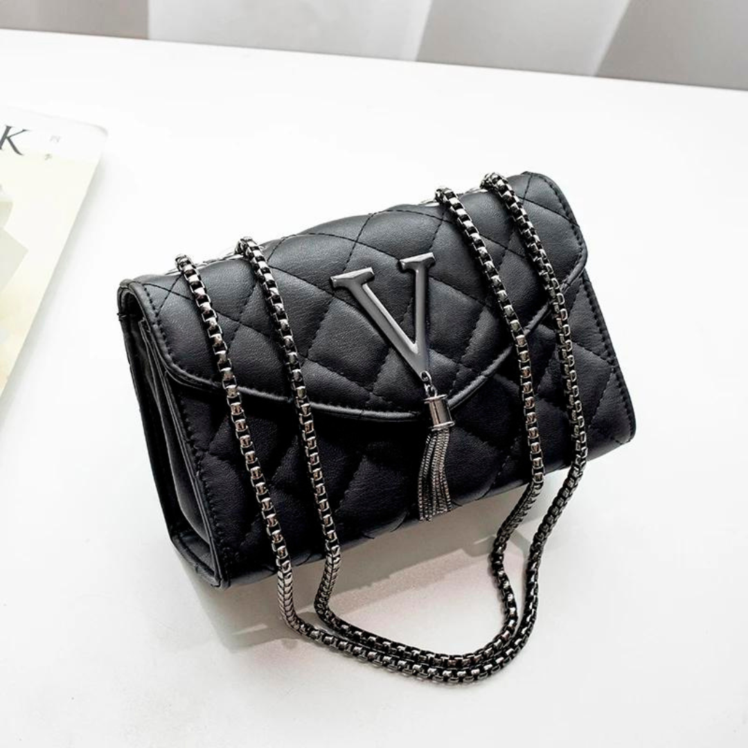 Luksus quiltet crossbody-taske med kvast