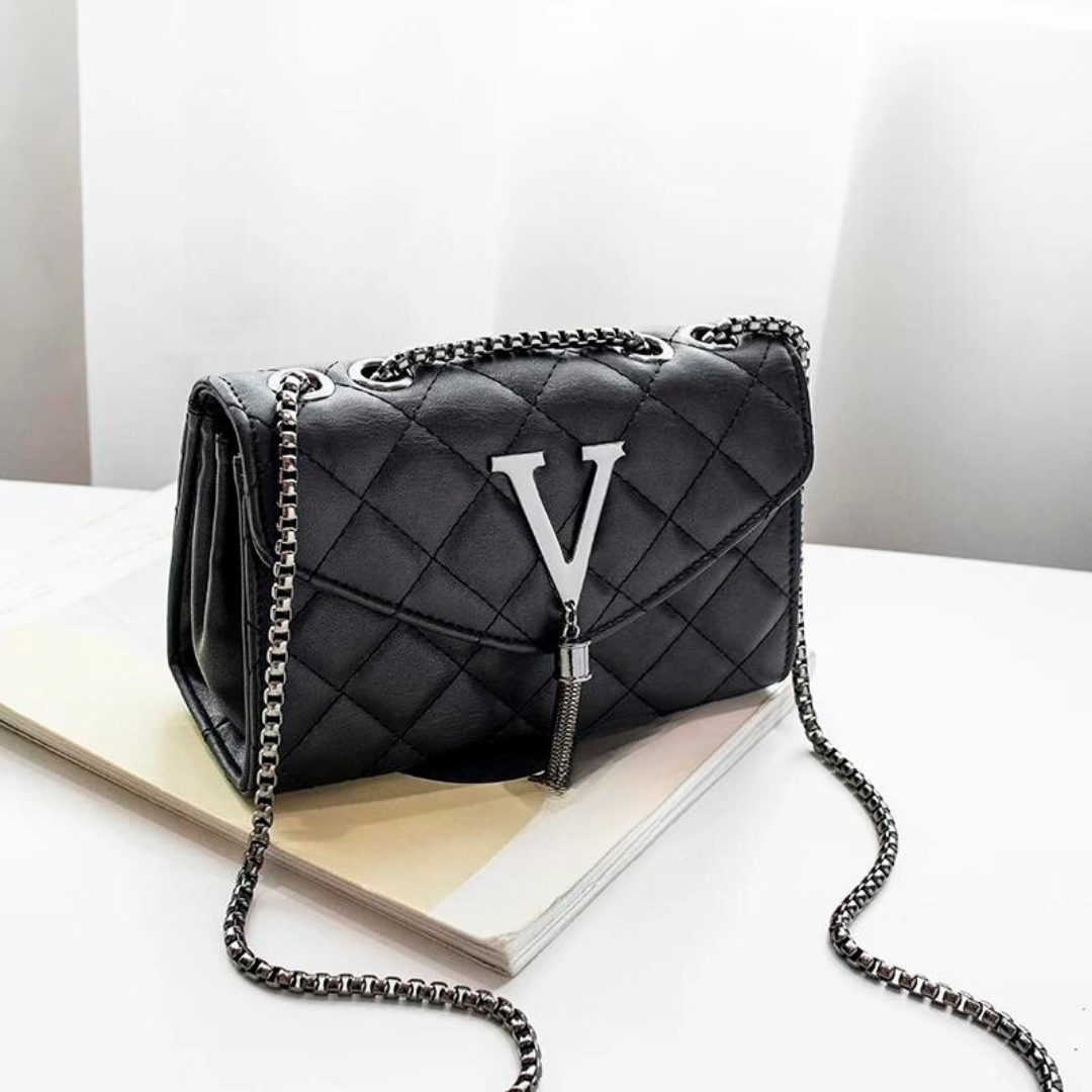 Luksus quiltet crossbody-taske med kvast