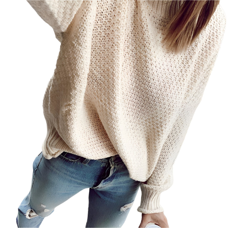 Kvinders Sweater Solid Farve Lange Ærmer Bomuld