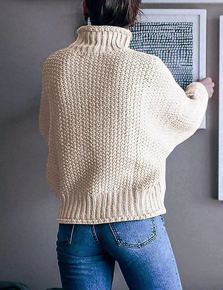 Kvinders Sweater Solid Farve Lange Ærmer Bomuld