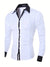 Herre Button-Up Skjorte Kontrasterende Design 100% Bomuld-1
