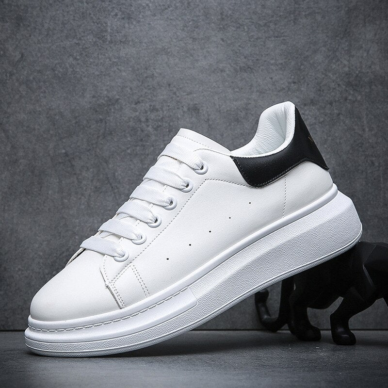 Herre Sneakers Urban Stilfuld Læder Med Stødabsorberende Sål 4