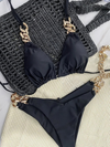 Golden Chain Halter Bikini Set