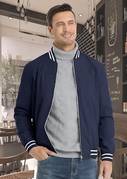 Slim Fit bomberjakke til mænd