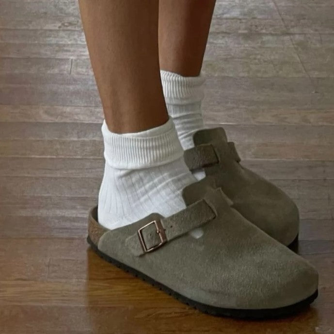 Unisex Sandaler Boston Stil Læder Komfortable og Tidløse-4