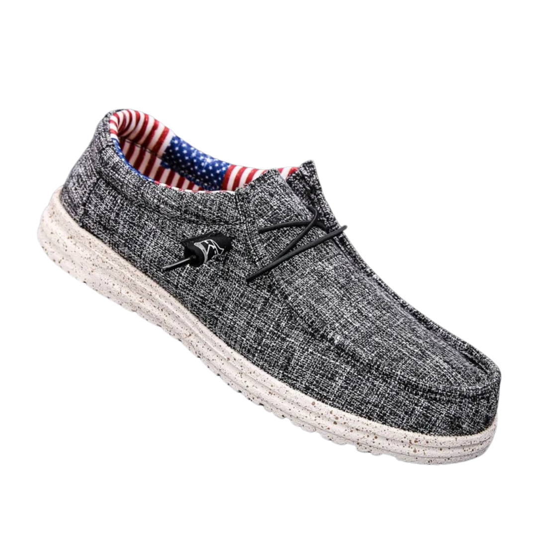 Slip-on-sko i lærred til mænd