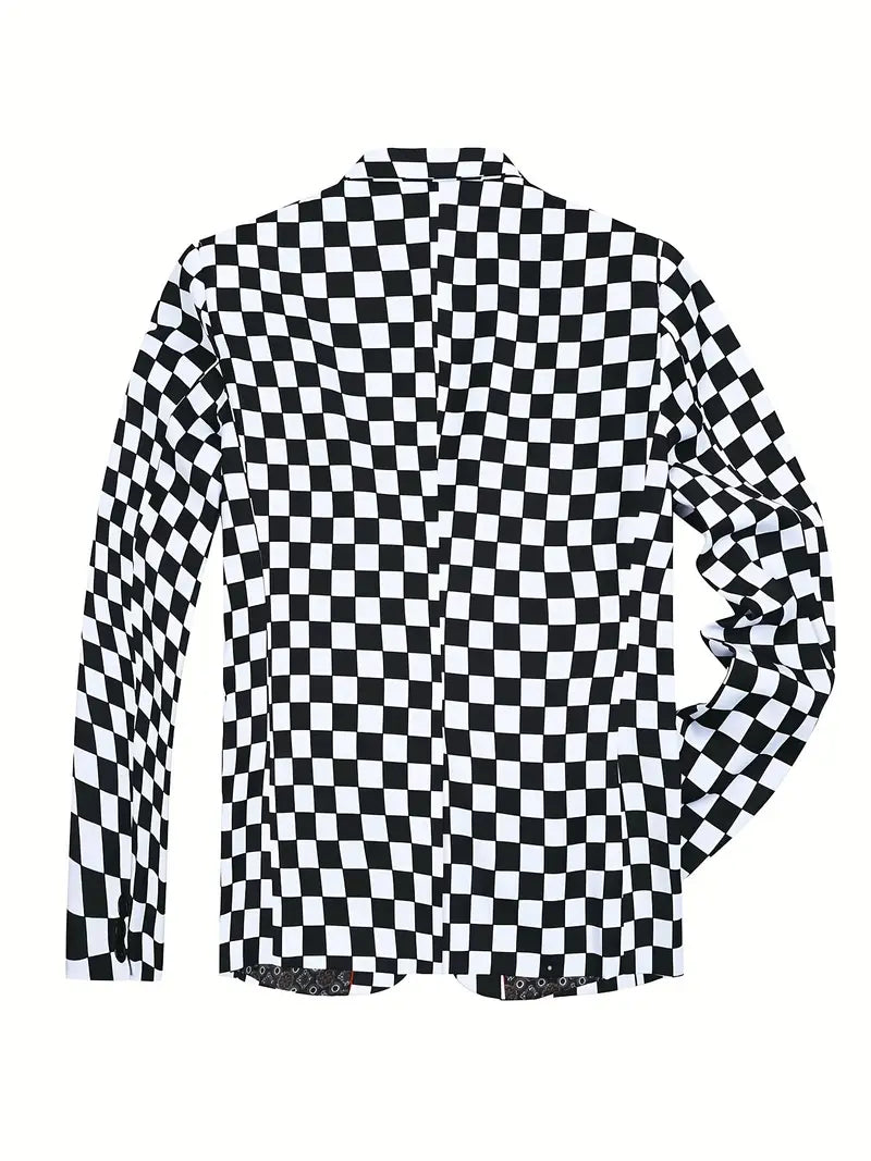 Herre Vinterjakke med Skakmønster Elegant Design Polyester-2