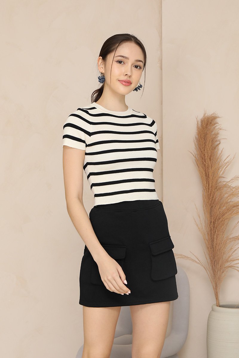 Cropped strik-sweater til kvinder