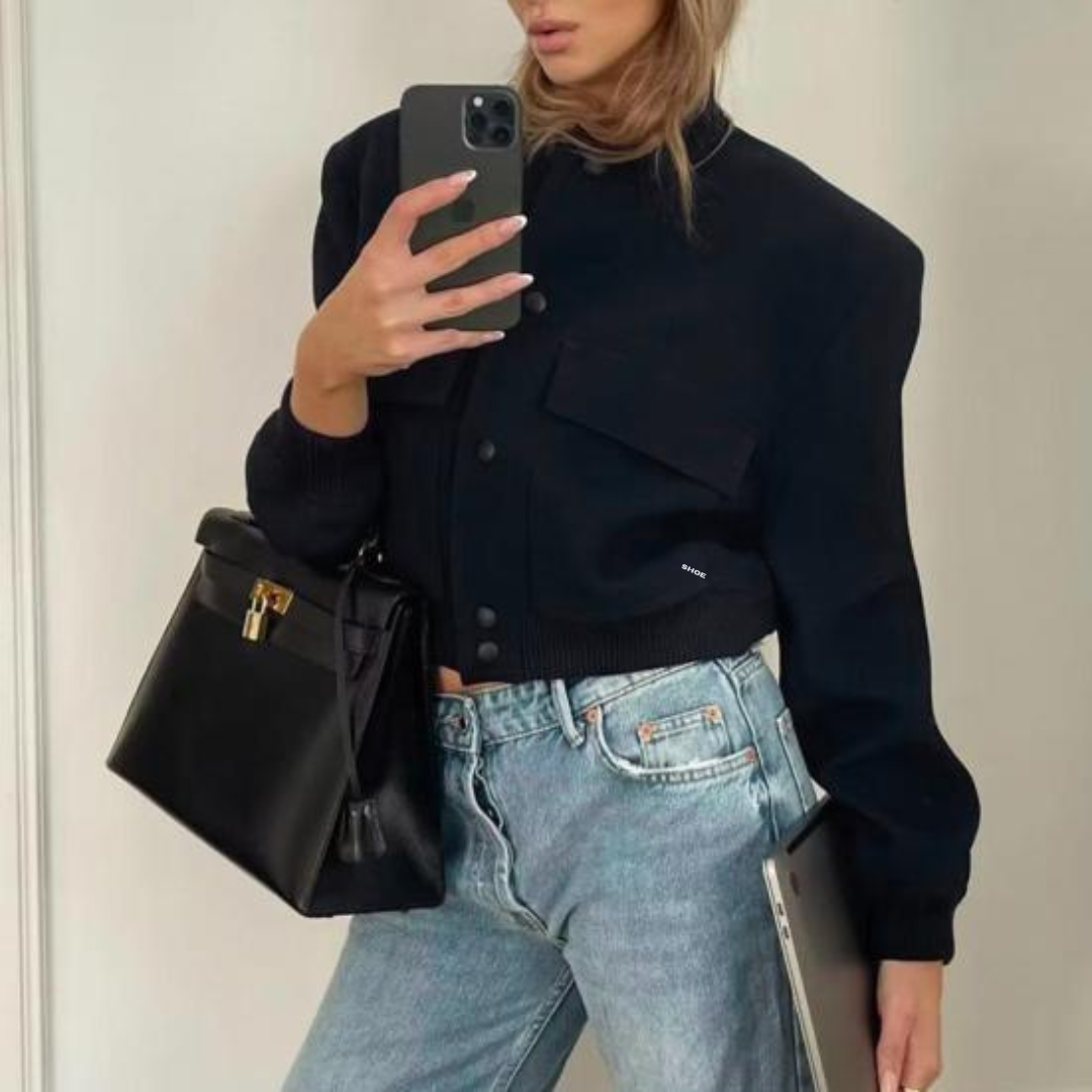 Cropped bomberjakke til kvinder