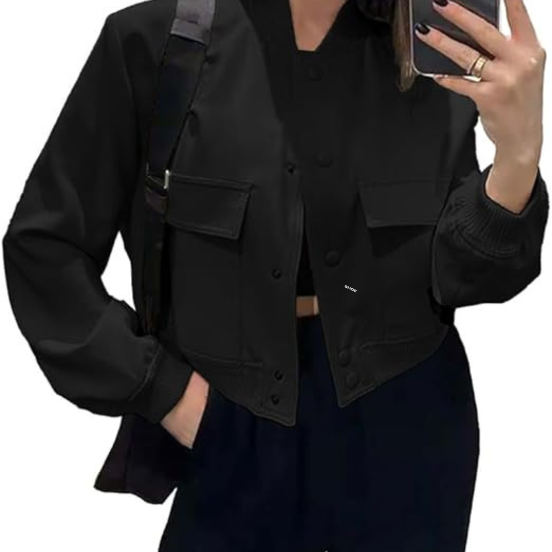 Cropped bomberjakke til kvinder