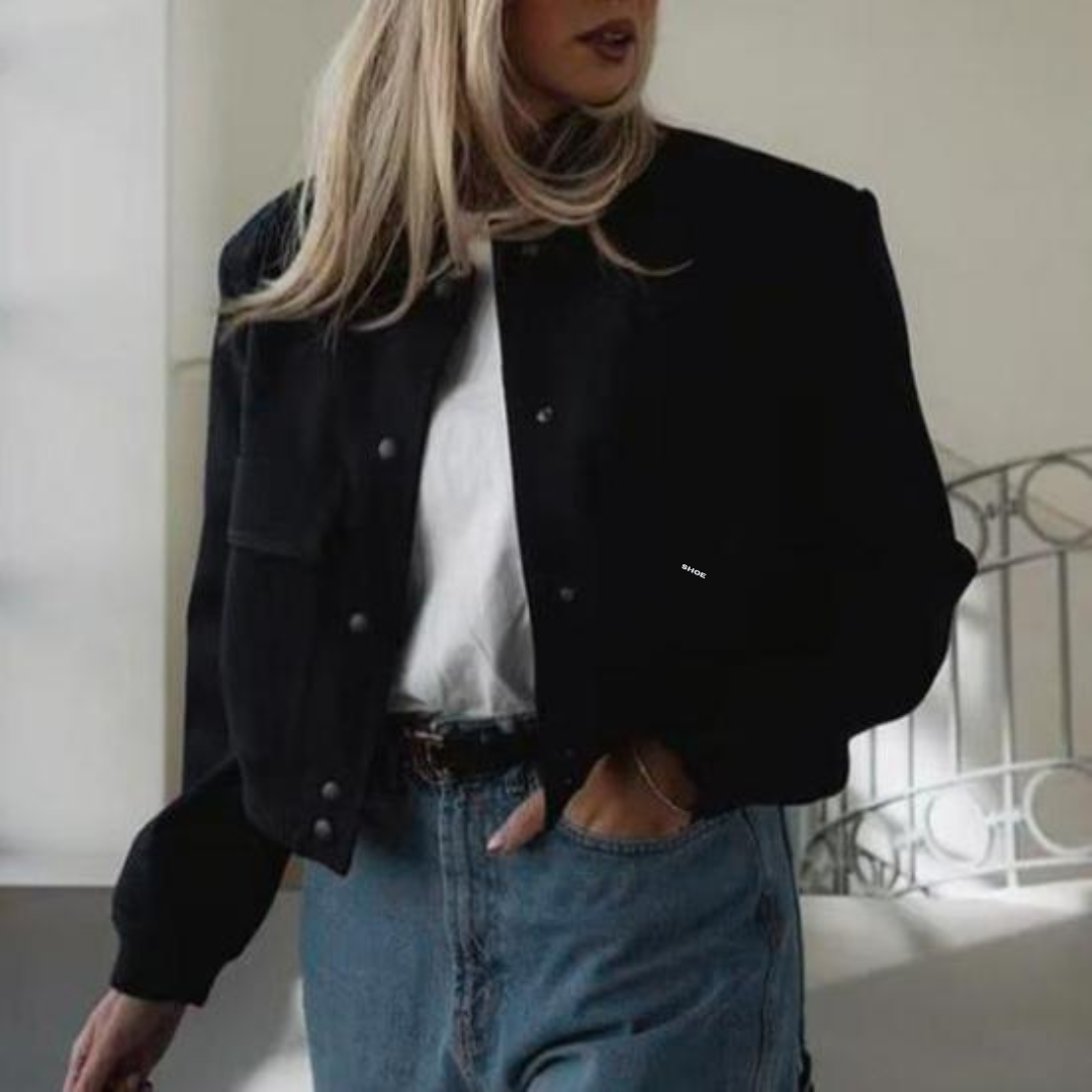 Cropped bomberjakke til kvinder