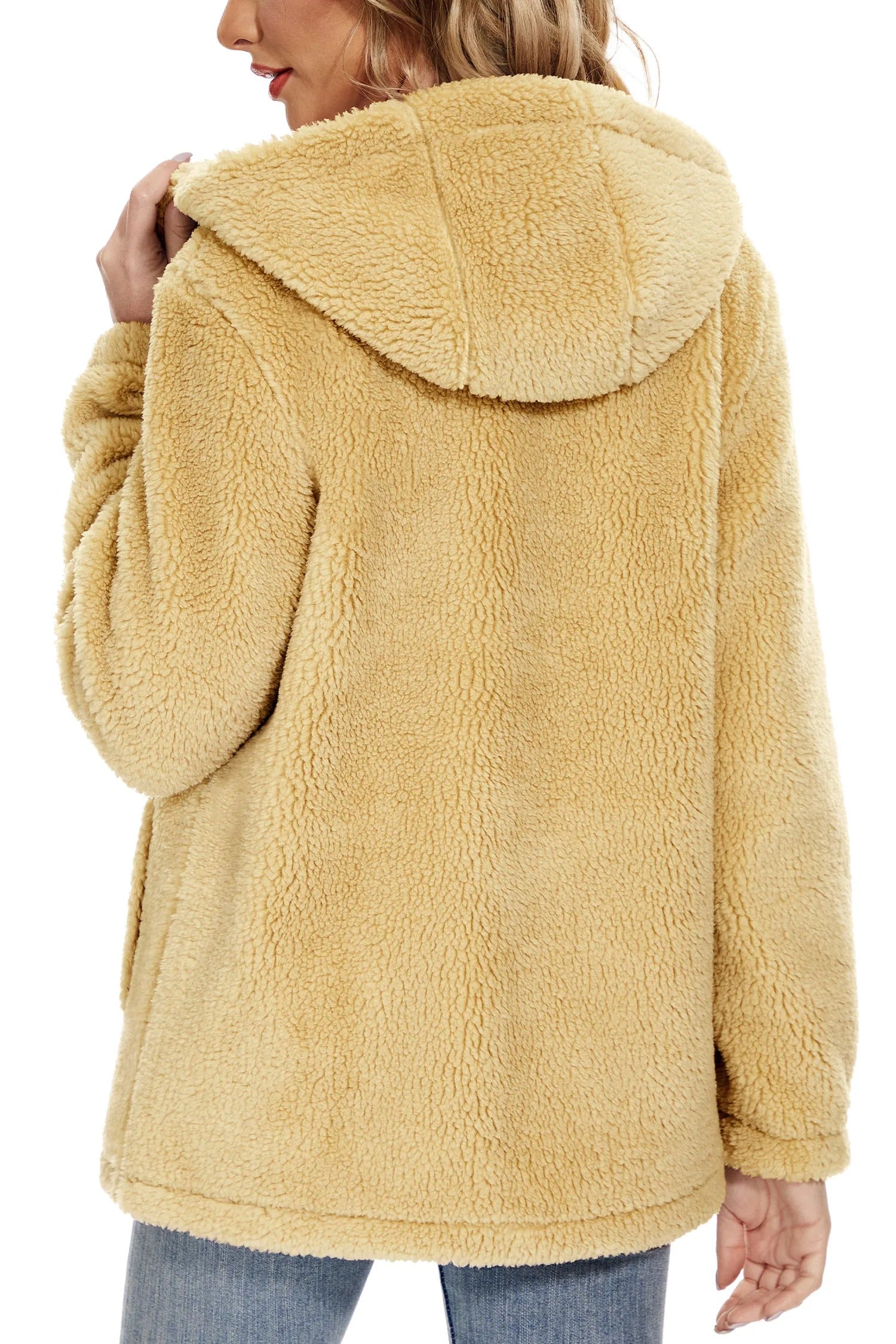 Varm fluffy jakke til kvinder