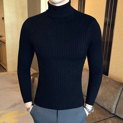Herre sweater med høj hals