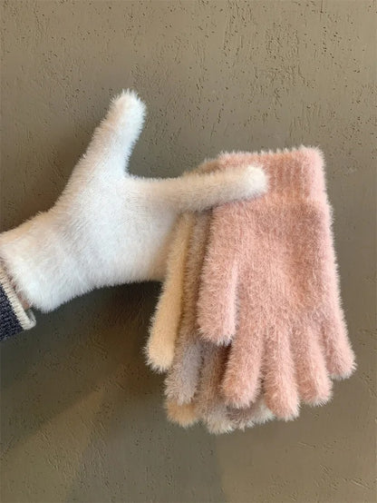 Vinter Mink Fløjlshandsker