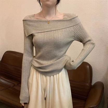 Off Shoulder striktrøje til kvinder