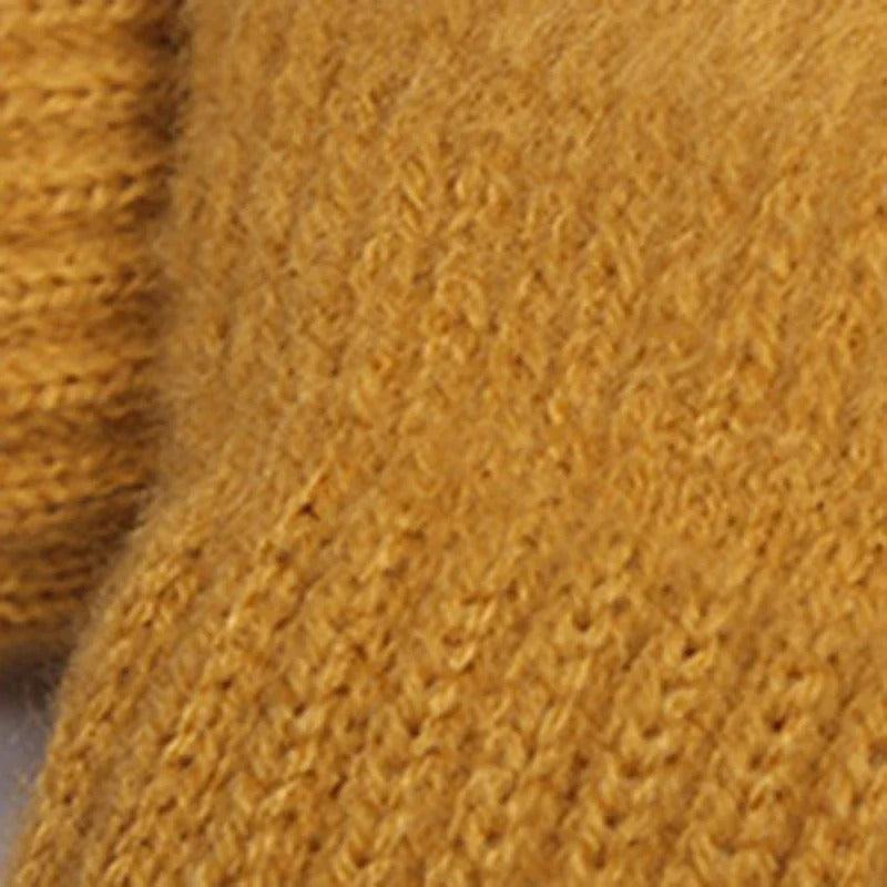 Strikkede vinterhandsker i kashmir til kvinder