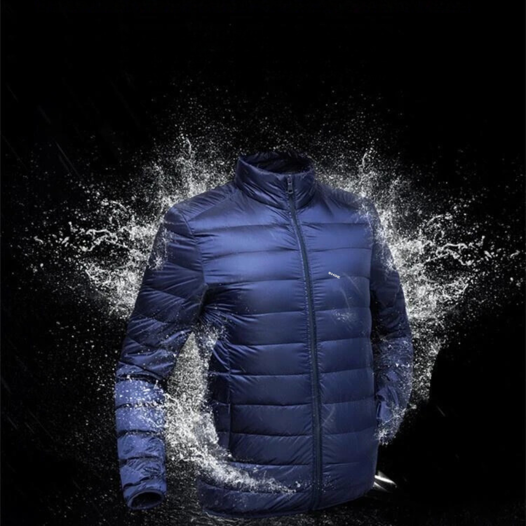 Ultralight hvid andedunsjakke til mænd
