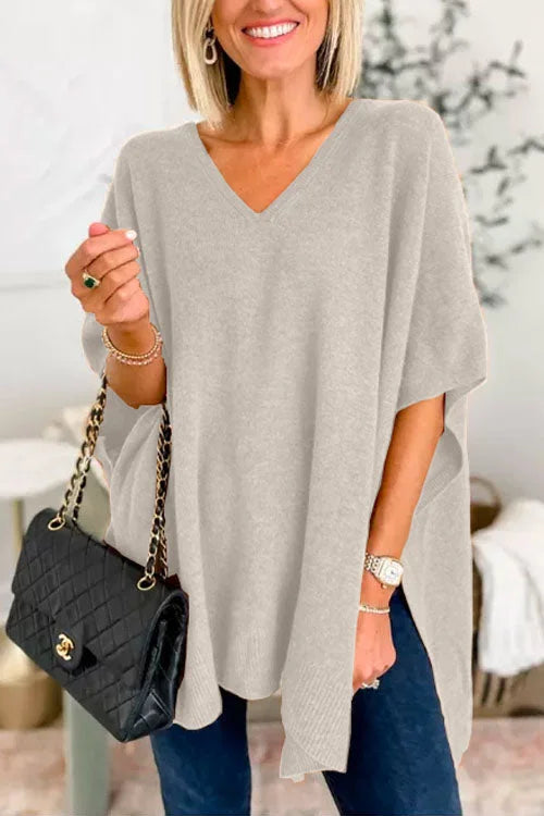 Variant image for Herre Pullover Grå Løs Stil 100% Kaschmir-5