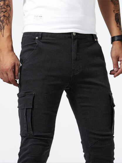 Herre Cargo Bukser Slim Fit 100% Bomuld Moderne Stil-4