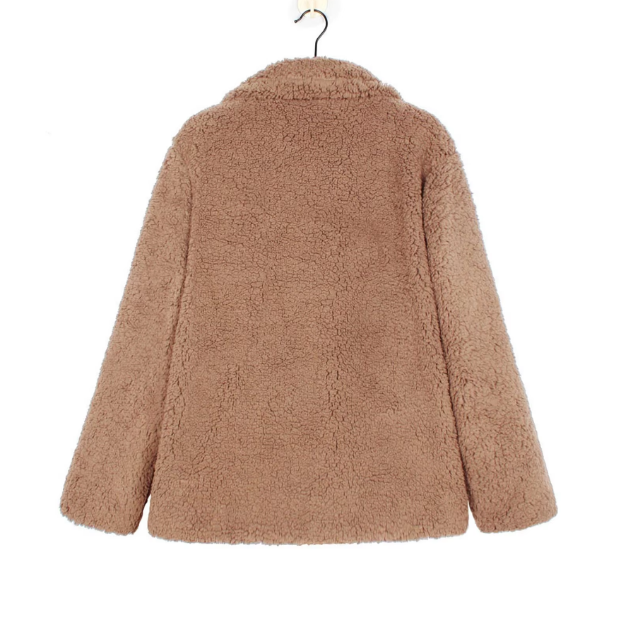 Oversized fluffy fleecejakke til kvinder