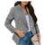 Dobbeltradet houndstooth-blazer til kvinder