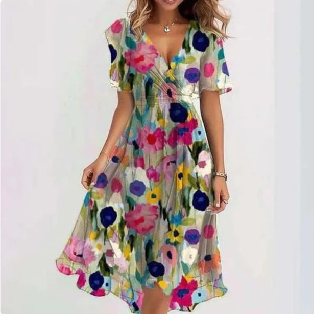 Festkjoler til Damer V-Hals Elegant Design 100% Polyester-4