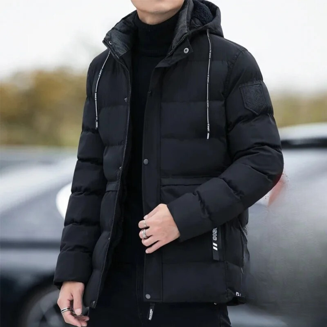 Termisk jakke med hætte til mænd