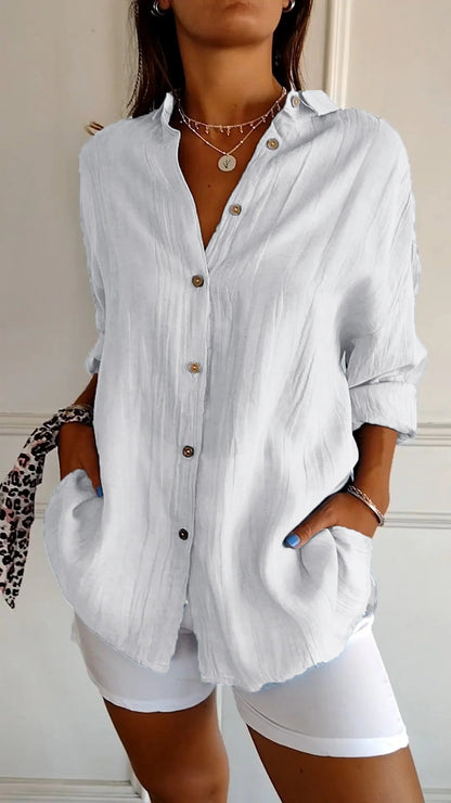 Variant image for Skjortebluse Dame Elegant Polyester Med Knaplukninger-89