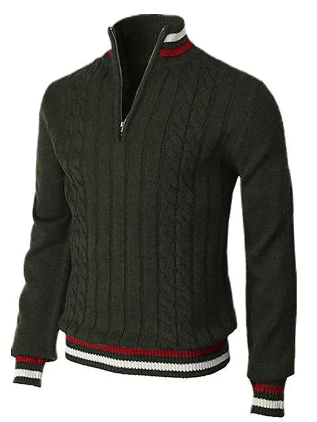 Variant image for Herre Striktrøje Zipper Blødt 100% Bomuld Italiensk Design-10