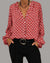 Variant image for Dame Bluse V-Hals Geometrisk Mønster Katoonsmix-9