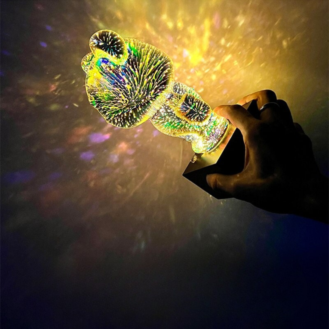 Børns Lampe 3D Effekt Plast Teddybjørn