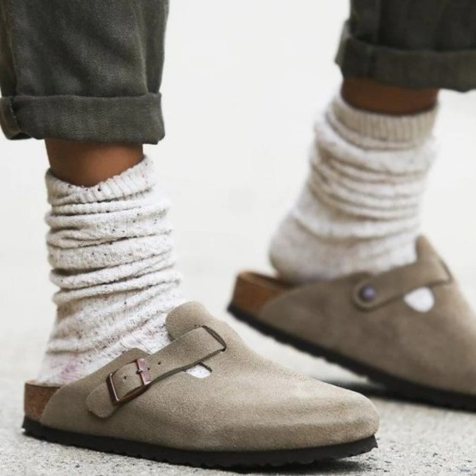Unisex Sandaler Boston Stil Læder Komfortable og Tidløse-6