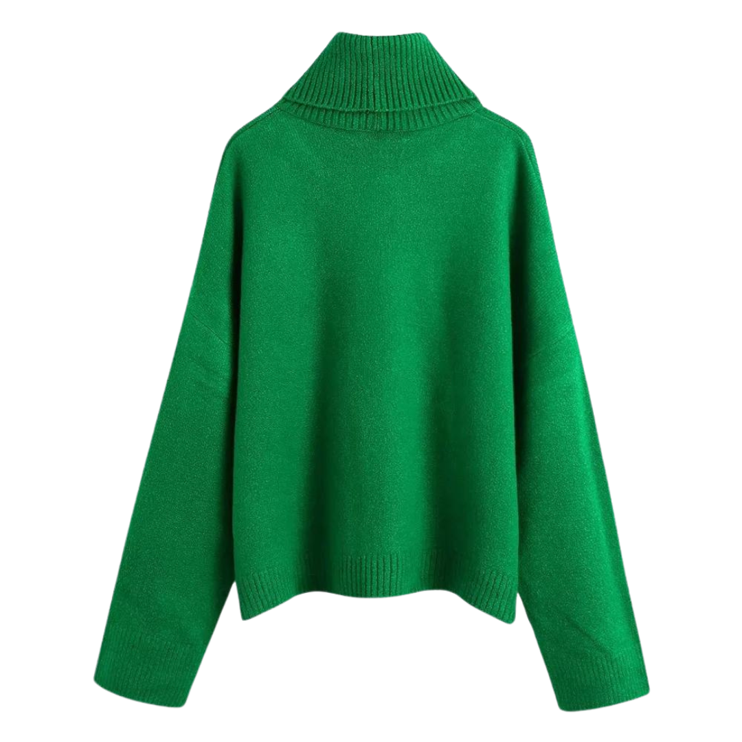 Højhalset striktrøje til kvinder