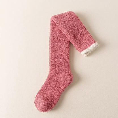 Coral Fleece Over-knæ høje sokker